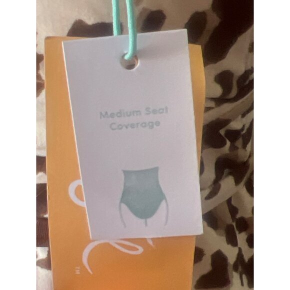 Kona Sol Womens Swimsuit One-Piece Leopard Print Crisscross Straps Brown M(8-10) - Picture 9 of 10